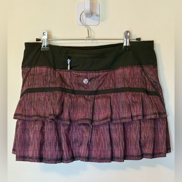Lululemon Run Pace Setter Space Black Ruffled Skort Skirt - Picture 7 of 9